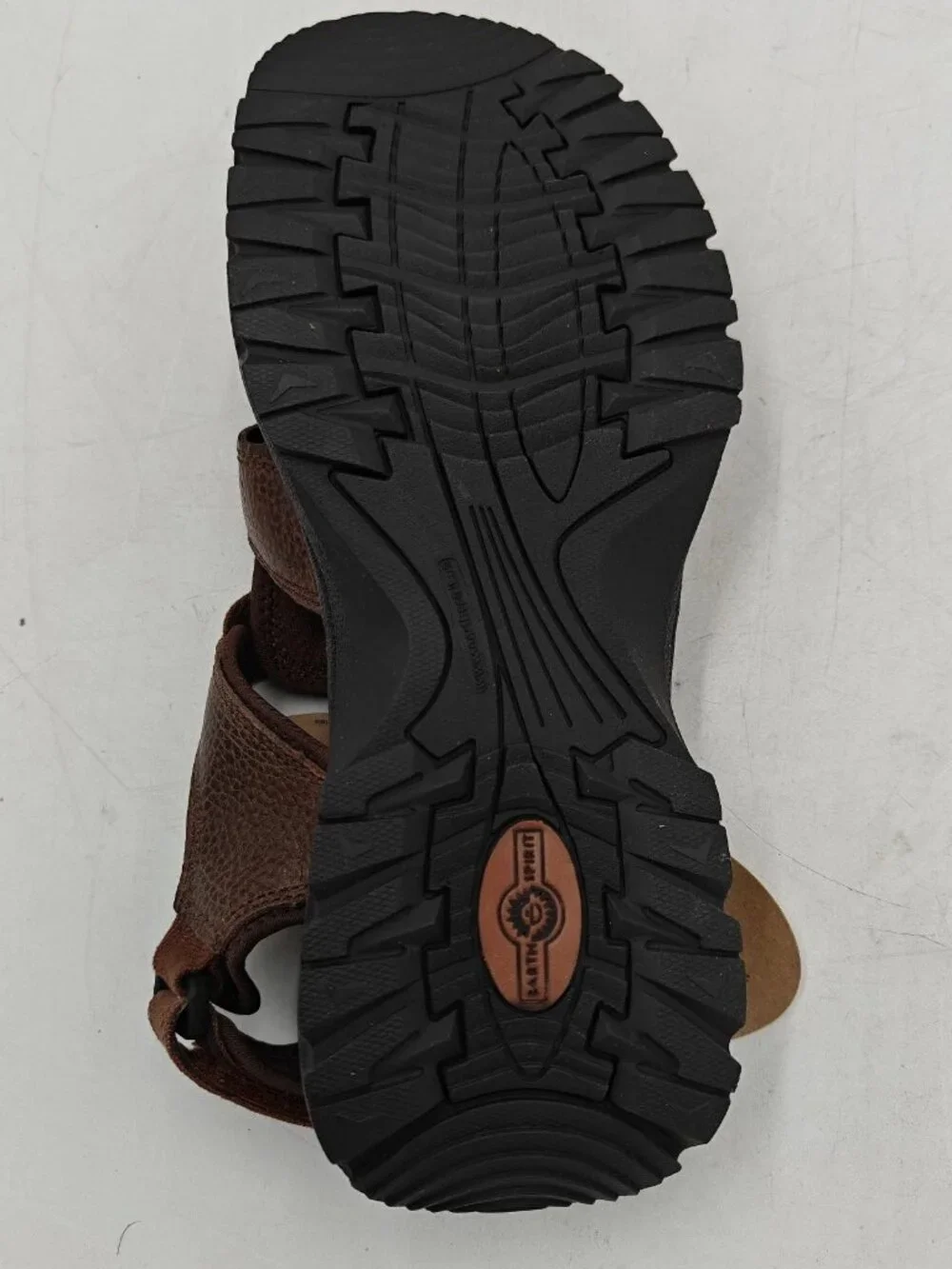Earth Spirit Gelron 2000 Mens 9.5 Cognac Leather Fisherman Sandals Almond